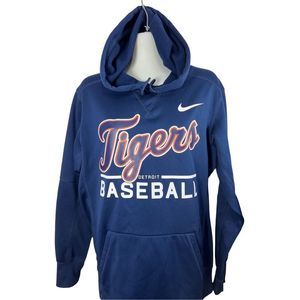 Detroit Tigers Baseball Nike Dri-Fit Hoodie Sweatshirt Size Mens Small Womens M